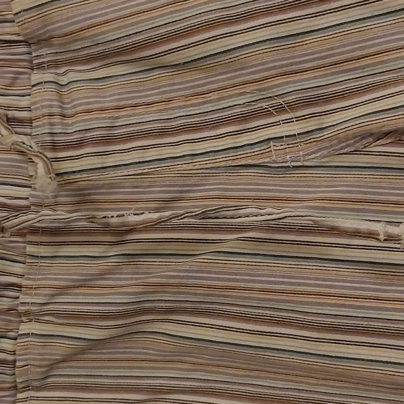 Striped Beige and Brown Capri Pants - Picture 2 of 7